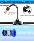 Installation of All-In-One Automatic Drip Irrigation Kit With 66Ft Tubing, 15 360-Degree Droppers, and Adjustable Copper Nozzles