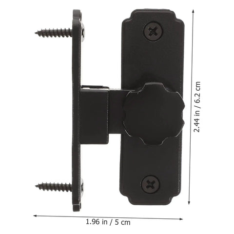 Four Pack Heavy Duty Sliding Door Lock With A Rock Solid 90 Degree Lever And Built Tough Construction side view with screws