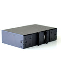 Unmanaged 16 Port Industrial Ethernet Switch for Rugged Applications, 10 100 Mbps Auto MDI MDI X, fanless IP30 enclosure, side view