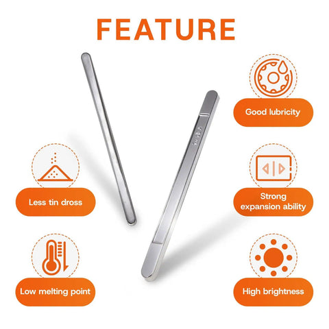 Low Temperature Tin Lead Solder Sticks Sn63 Pb37 for Easy Home Appliance Maintenance with feature icons highlighting benefits.
