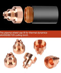 5 Pcs Premium Copper Plasma Caps For 85 And 105 Thermal Dynamics Cutting Torch Consumables High Temp Replacement Parts Ensure Precise Cut Quality And Lasting Durability Now - detailed view of plasma caps and part fitting.