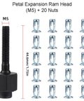 Heavy Duty M6 Rivet Nut Tool Kit Features 20 Pieces Of Petal Head Expansion Clamps For Manual Riveter And Fastener Work That Is Rock Solid, M5 black steel head with 20 petal nuts