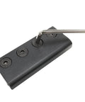 Flat Rail Connector Plate for Barn Door Track Adapter, Carbon Steel, Heavy Duty, with included wrench and screws, black finish.