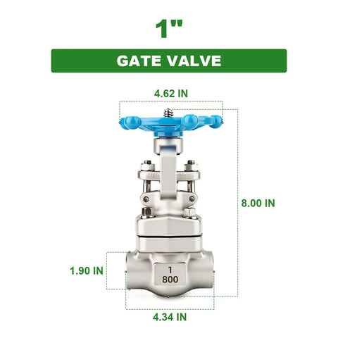 Forged 304 Stainless Steel Weld Gate Valve 1 Inch OD Rotary Sluice Valve With Wheel Handle For Water Oil Gas front view