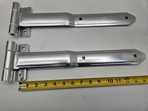 Pair Of 16 Inch Aluminum Offset Bent Strap Hinges For Cargo Utility Trailers And RV Doors, Rustproof Aluminum With 270 Degree Action