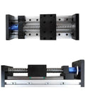 Premium Carbon Steel Ball Screw Nut Kit Featuring Dead Smooth Precision Linear Guide Rail and Rock Solid Sliding Platform Module for Hardcore Home Shop Builds and Industrial Fixes Measuring 450 Millimeters, top view detail.