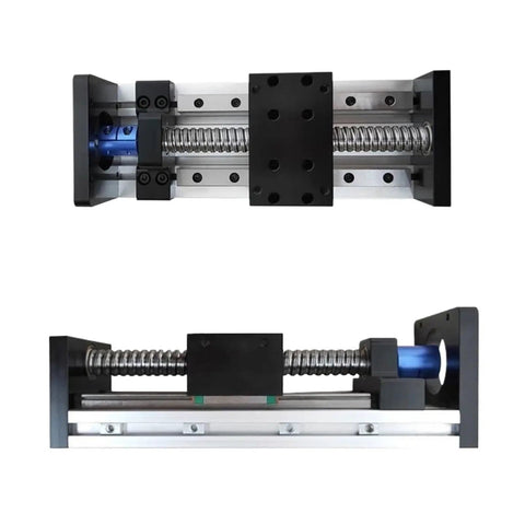Premium Carbon Steel Ball Screw Nut Kit Featuring Dead Smooth Precision Linear Guide Rail and Rock Solid Sliding Platform Module for Hardcore Home Shop Builds and Industrial Fixes Measuring 450 Millimeters, top view detail.