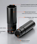 Top Notch 10 Piece Deep Impact Socket Set Metric 8 To 24mm For Tough Lug Nut Removal And Heavy Duty Automotive Maintenance With Durable Cr-V Steel Construction Built Like A Boss For Trucks SuVs And Motorcycles, 19mm 1/2 inch socket