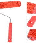 Decorative Textured Wall Paint Roller With Ergonomic Handle Creates Realistic Wood Grain Effects Dry Emboss Plaster Design For Diy Home Project To Nail That Wood Look, featuring a heavy-duty rubber surface.