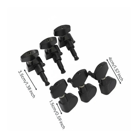 Premium Stainless Steel Acoustic Guitar Machine Heads With Sealed Keys For Smooth Rotation And Precise Pitch Control, black tuning pegs dimensions.