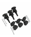 Upgrade Your Folk Or Electric Guitar With Smooth Stainless Steel Guitar Tuners Featuring Sealed Precision Machine Heads For Flawless Practice And Pro Performance Repairs That Hit The Notes Right, set of six black tuner heads.