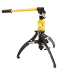 Heavy Duty 5 Ton Hydraulic Gear Puller Rock Solid Three Jaw Wheel Bearing Extractor with yellow handle and black arms.