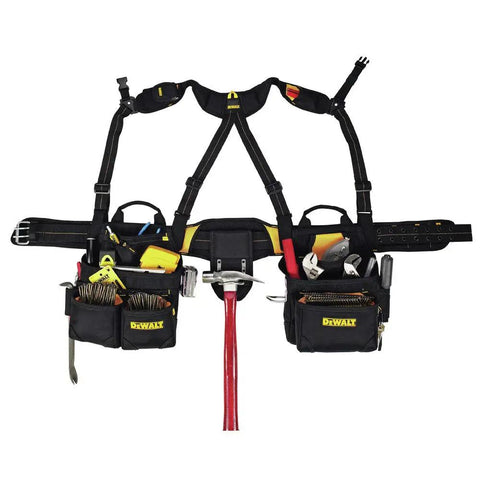 20 Pocket Pro Framers Combo Apron With Tool Belt And Yoke Style Suspenders Black Built For Pros Boss Level Comfort Adjustable Padded Straps