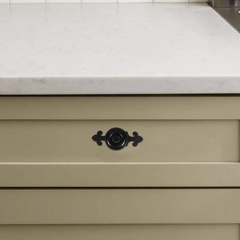 Dope Ceramic Cabinet Knobs Set For Vintage Dresser Hardware In Black Matte installed on kitchen drawer with ergonomic design