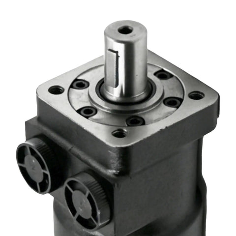 Close-up of Heavy Duty Hydraulic Motor For Trw After Sales Gear Slips Right In, displaying durable metal construction and fittings.