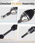 Detailed CV Axle Assembly For Ford Fusion And Lincoln MKZ with robust joints and black protective boot.