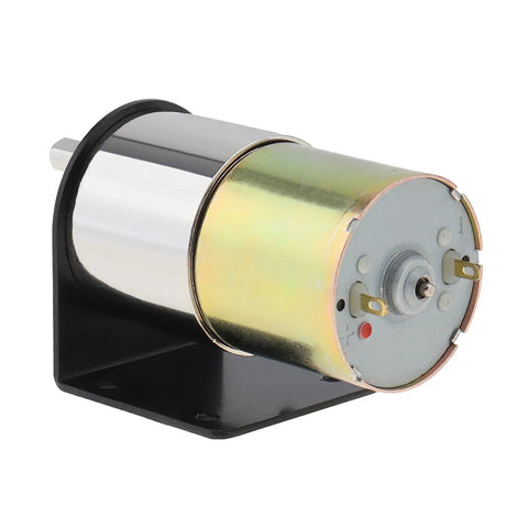 12V DC High Torque Gear Motor With Eccentric Output Shaft For Smooth Oscillation And Vibration, Beefy 5 RPM Low Speed Drive, 37GB520 Gearbox Reduction, Durable Mounting Bracket Included For DIY Robotics And Projects, black bracket
