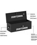 30 Inch Steel Utility Box Black With Weather Resistant Seal Swing Up Handles Lock Ready Hasps Heavy Duty Outdoor Storage