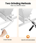 Two Grinding Methods of Manual Grain Mill With Adjustable Roller Gap For Wheat Berries, Dual Hand Crank Or Electric Drill Mode