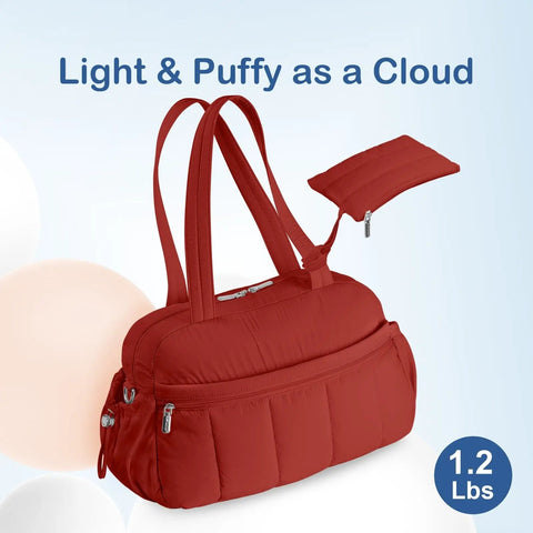 compact travel duffel bag Maroon Lightweight Travel Duffel Bag For Women With Wet Pocket And Luggage  Sleeve Puffer Gym Tote For Carry On Weekender Comfortable Dual Straps Water