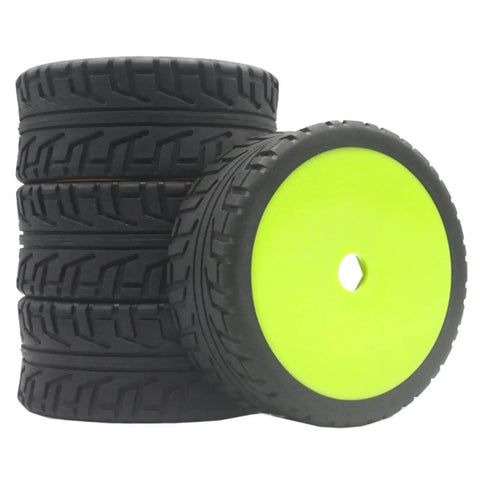 Racing Rubber Tyres And Hex Wheels For 1/8 Scale RC Buggy Cars, Grippy Beadlock Style Setup, Durable Multi Material Build