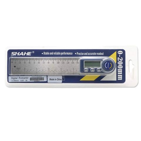 Top Shelf Heavy Duty Digital Angle Finder And 2 In 1 Digital Protractor With Seven Inch Stainless Steel Ruler on packaging