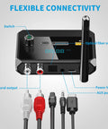 Bluetooth 5.3 Receiver For Home Stereo And Speakers With RCA Optical And 3.5mm AUX connections and antenna