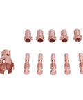 Dope Welding Consumables Kit For 100L And Tweco Mini Guns featuring copper contact tips and nozzles for easy MIG welding setup.