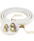 25 Foot Mini Split Line Set Copper Tubing For Ductless AC And Heat Pumps, One Quarter Inch And Three Eighths Inch ODs with Nuts