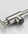 Close-up of Pot Filler Faucet Wall Mount Brushed Nickel Finish With Dual Swing Joints 304 Stainless Steel Lead Free ASME A112.18.1