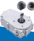 Front view of aluminum gear reduction box with built-in clutch for Honda GX270, 2:1 ratio.
