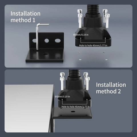Installation methods for 450 Lumen COB LED Work Light with flexible gooseneck and screw fixed base for machine tools and lathe workbenches.