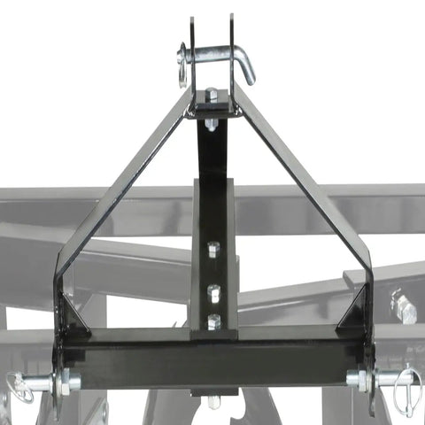 Close-up of Cat 0 Disc Plow Harrow For Compact Tractors 54 Inch Wide With 8 Hardened Steel Disc Blades, showing hitch connection.