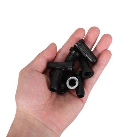 Fifty Pack Black Nylon Caster Stem Socket Sleeve With Secure Grip Neck For Office Chair Leg Swap Bushing And Furniture Foot Cap That Snaps On Quick And Keeps Floors Scratch Free While Rolling Slick Across Any Room