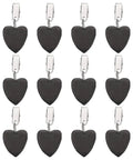 Tablecloth Weights With Metal Clips 12 Piece Set Heart Shaped Pendant Weights 4x4cm Black Weatherproof Easy Clip System