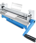 Heavy Duty 12.6 Inch Slip Roll Bending Machine With Removable Rollers For Metal Plates, silver and blue design