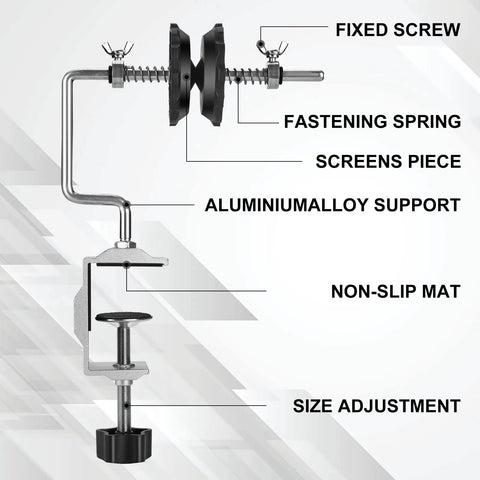 Diagram of Portable Fishing Line Spooler Winder For Spinning And Baitcasting Reels Table Clamp Spool Holder With Tensioner
