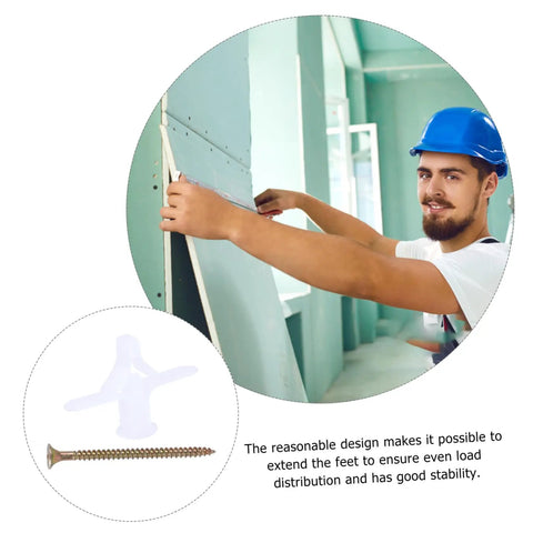 Worker repairing wall with Heavy Duty Drywall Patch Kit With 100 Expansion Plugs Nails And Screws For Plasterboard Repair Quick Patch