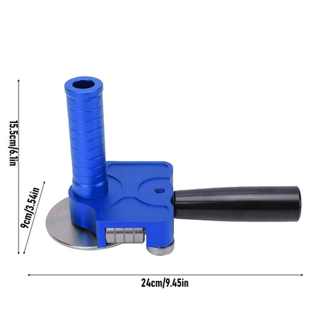 Stainless Steel Sheet Metal Roller Break Bender For DIY And Pro Shops, blue metal tool handle, dimensions shown