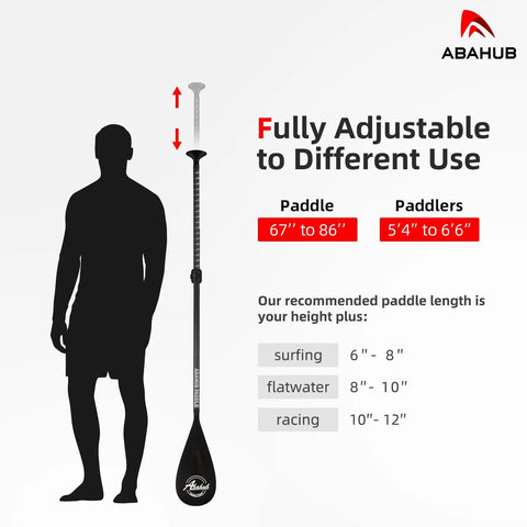 Legit Three Piece Adjustable Stand Up Paddle Board Gear With Durable Composite Blade, 67 to 86 inches adjustable paddle.