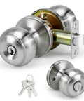 Keyed Entry Door Knobs 6 Pack With Lock And Key For Exterior And Interior Doors Right Or Left Hand Satin Nickel Finish ANSI Grade 3