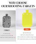 Comparison of two shooting targets, showing AR500 steel advantage in Hostage Reactive Target Stand Kit Built Tough With Three Eighths Inch AR500 Steel Two By Four Stand For Precision Rifle Shooting Heavy Duty Half Inch Thick Seven By Twelve Inch Torso Target For Real World Practice.