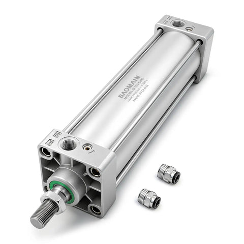 Beefy And Rugged Heavy Duty Pneumatic Air Cylinder With Two And One Half Inch Bore And Seven Point Eight Seven Inch Stroke Double Acting