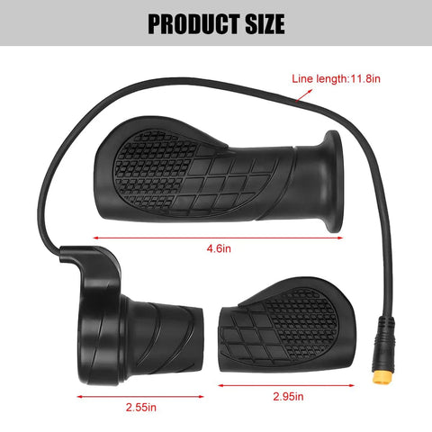 Half Twist Throttle For Electric Bikes Waterproof Thumb Throttle Handle Grip Ergonomic Grip With Slick Feel For 36V 48V 72V Ebikes Speed Control Handlebar Replacement For Ebike Motorcycle Scooter