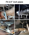 Heavy Duty Universal 2.5 Inch Exhaust Clamp With Hanger Rod And Four Rubber Exhaust Hangers Kit for secure muffler pipes.
