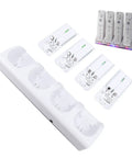 4 In 1 Remote Controller Docking Station With 4 Pack 2800mAh Rechargeable Batteries Portable Charger Stand For Game Controllers Keeps Your Gear Juiced Quick USB Charging For Xbox PlayStation Switch And More, white charger and batteries