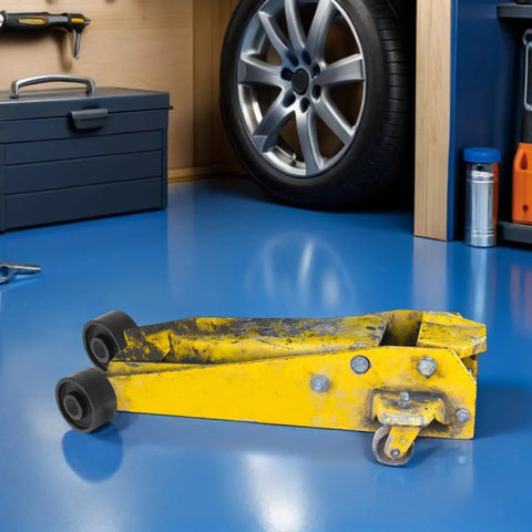 Top Shelf 62mm Floor Jack Rollers For 3 Ton Hydraulic Jacks With 20mm Mounting Holes Durable Steel Replacement Casters Built Like A Tank For Smooth Rolling Garage Upgrades on yellow floor jack.