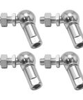 4 Pack M8 Right Thread Ball Head Joint Rod End Bearing Set, Universal Self Lubricating Ball Socket Joints for Cars, Hinges, Cabinets, 360 Degree Rotation, Durable Carbon Steel With Zinc Finish, four zinc-plated joints