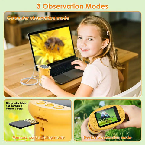 2.0 Inch Screen Kids Microscope With 1000X Digital Magnification, Super Portable Pocket Handheld Microscope For Kids, computer mode