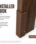 Warm Brown Walnut Corner Protectors Six-Pack With 3.5 Inches High And Three-Quarter Inch Slim Flush-Fit Hard-Shell Cabinet